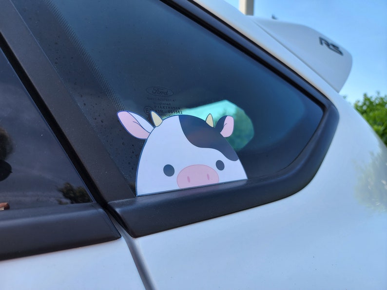 Squishmallow Cow Peeker Stickers pt. 1 *WATERPROOF* 