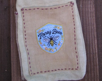 Friend of the Honey Bee Naturally Dyed Book Bags/Journal bags