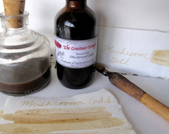 Colors of Nature Series- Mushroom Gold Natural Ink for Calligraphy, Ink Drawings and Painting