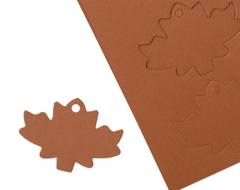 Paper Frenzy Orange Maple Leaf Tags 2.5" x 1.75" 100 pack Laser Compatible