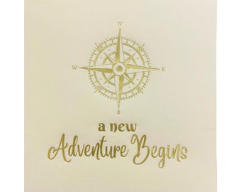 A New Adventure Begins Foil Stamped Cocktail Napkins - 25 pack