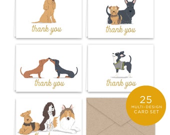 Dogs Puppies Thank You Note Card Collection