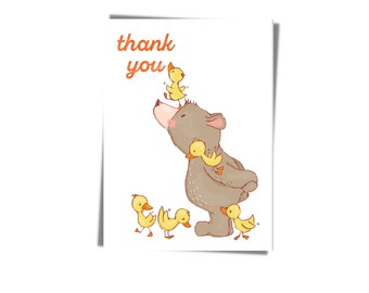 Spring Bear and Ducks #3 Card Only - 25 Pack