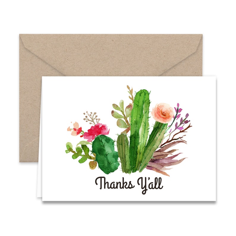 Western Thanks Y'all Thank You Note Cards image 2