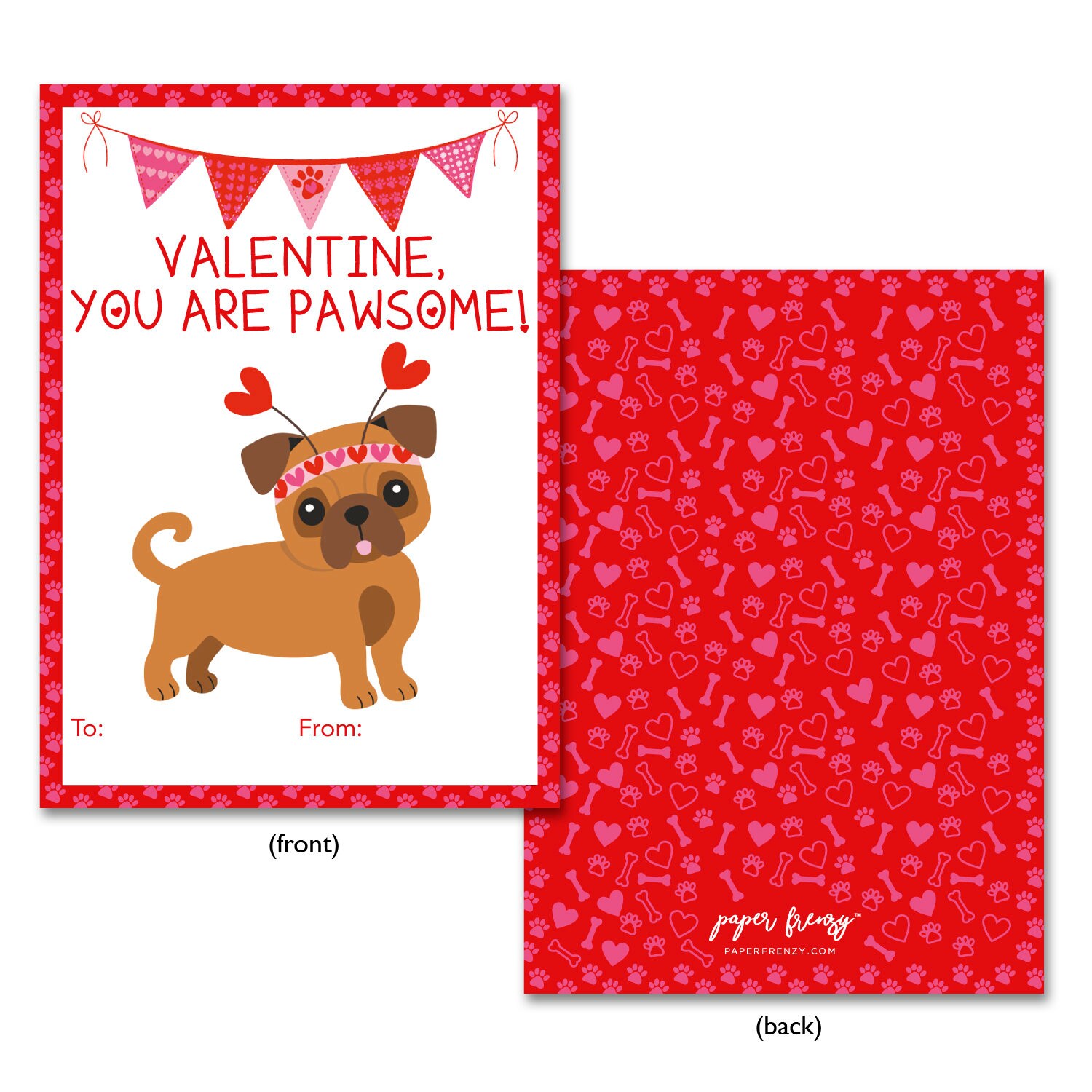 Paper Frenzy Dog Themed Valentine Cards Etsy