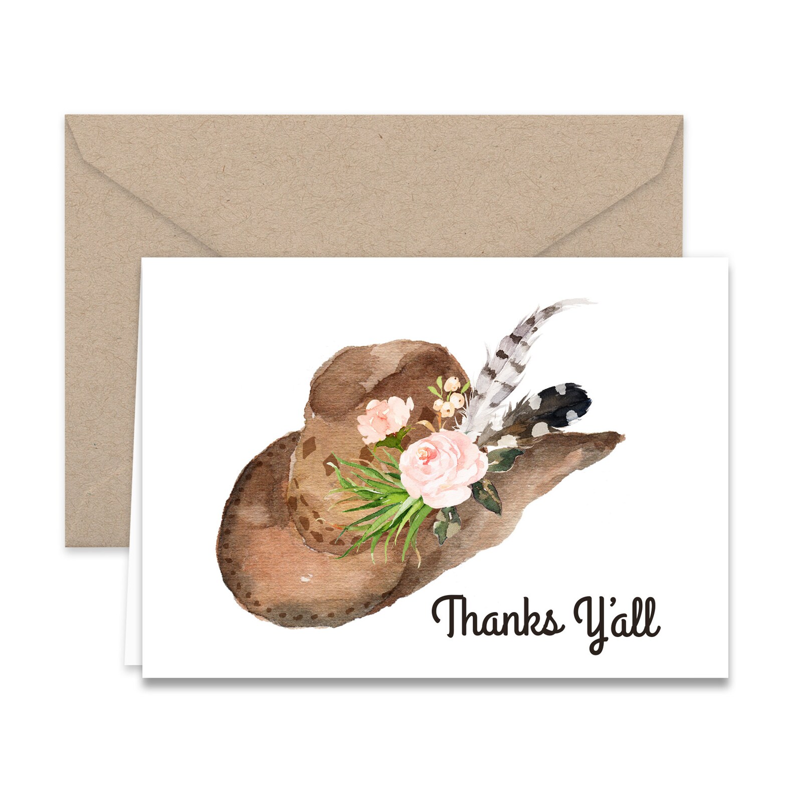 Western Thanks Y’all Thank You Note Cards | Etsy