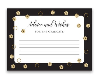 Advice and Wishes Gold Shimmer Dot for the Graduate Cards for Graduate Party