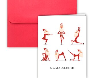 Yoga Santa Christmas Cards