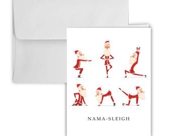 Yoga Santa Christmas Cards and Envelopes - 25 pack