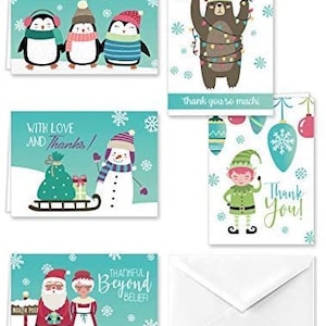 North Pole Collection Winter Christmas Holiday Thank You Note Cards