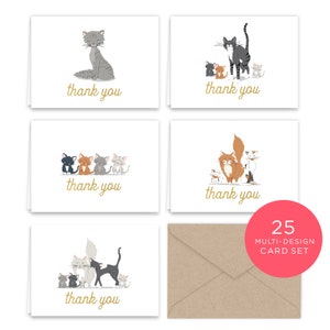 Kittens and Kitty Cats Thank You Note Card Collection