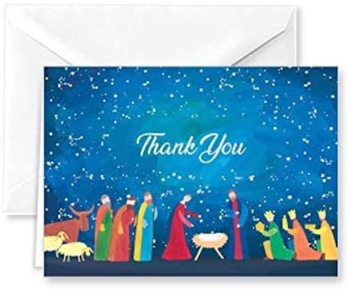 Abstract Nativity Christmas Religious Thank You Note Cards - Etsy