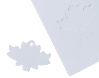 Paper Frenzy White Maple Leaf Tags 2.5" x 1.75" 100 pack Laser Compatible