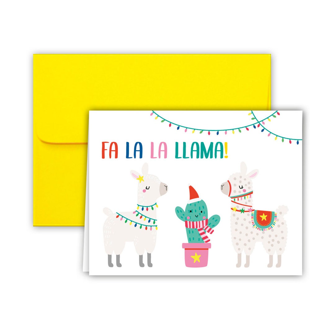 Fa La Llama Christmas Cards - Etsy
