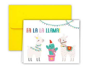 Fa La Llama Christmas Cards