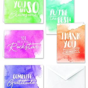 Watercolor Appreciation Thank You Note Cards