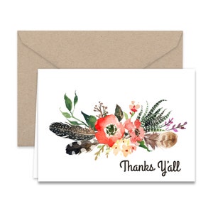 Western Thanks Y'all Thank You Note Cards image 6