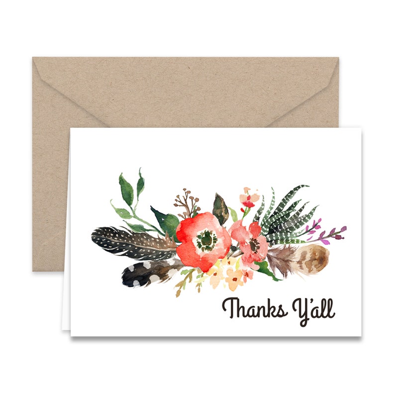 Western Thanks Y'all Thank You Note Cards image 6