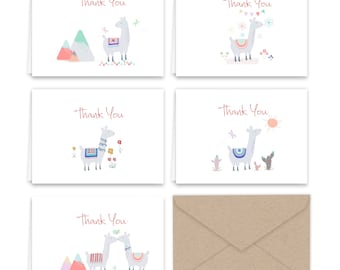 Llama Thank You Note Cards