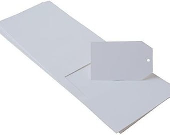 White Medium Tags 1.875" x 2.875" 100 pack Laser Compatible