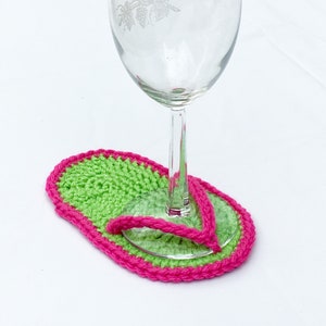 Patrón de ganchillo de posavasos Flip Flop - Patrón de ganchillo de posavasos de copa de vino - Patrón de ganchillo Flip Flop - Posavasos DIY Flip Flop - PDF