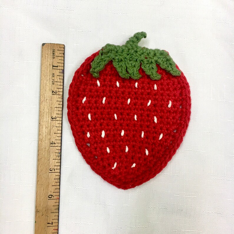 Custom -Strawberry Mug Rug Strawberry Decor Red and White Strawberry Coaster Gifts for Strawberry Lovers Strawberry Coasters Set of Four