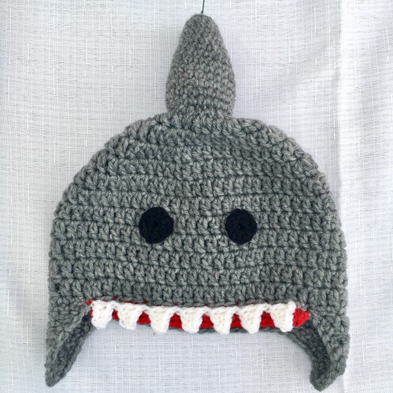 crochet shark hat