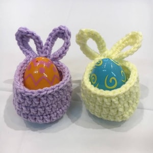 かぎ針編みのパターン - ミニイースターバニーバスケット - イースターバスケット かぎ針編みのパターン - 手作りイースターバスケット - イースターギフトバスケット
