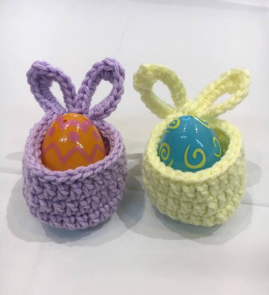 Crochet Pattern - Mini Easter Bunny Baskets - Easter Basket Crochet Pattern - Hand Made Easter Basket - Easter Gift Basket