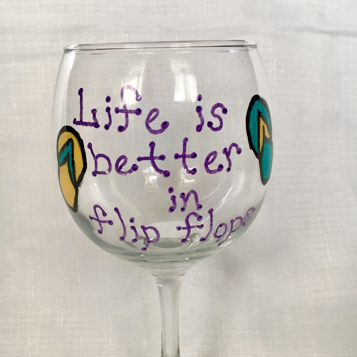 Flip Flop Wine Glass and Coaster Set Etsy