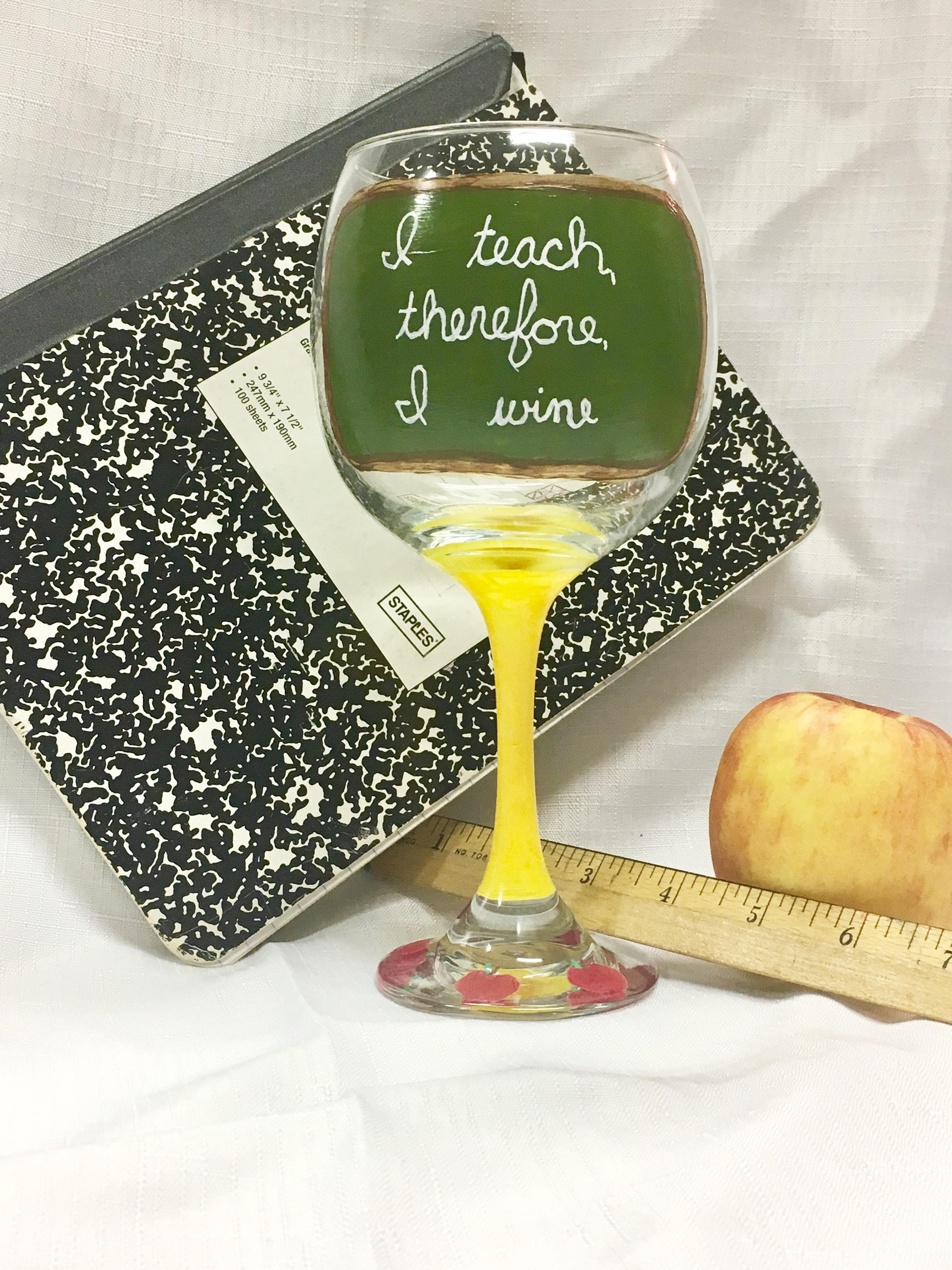 Teacher Wine Glass Gifts for Teachers Funny I Teach Etsy