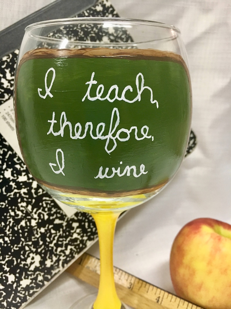 Teacher Wine Glass Gifts for Teachers Funny I Teach Etsy