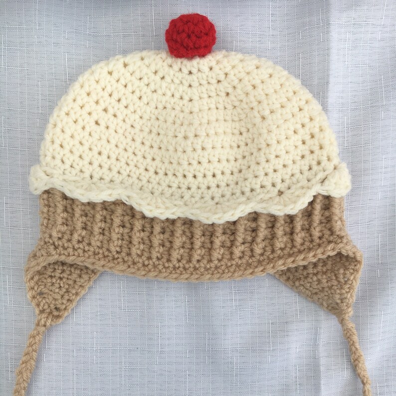 Ice Cream Cone Hat First Birthday Hat Children/'s Hats Cupcake Hat Baby Photo Hat Crochet Cupcake Hat Cute Winter Hats
