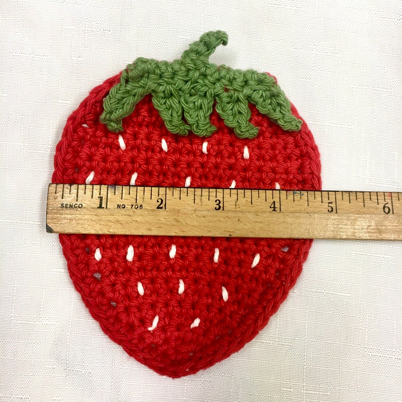Custom -Strawberry Mug Rug Strawberry Decor Red and White Strawberry Coaster Gifts for Strawberry Lovers Strawberry Coasters Set of Four