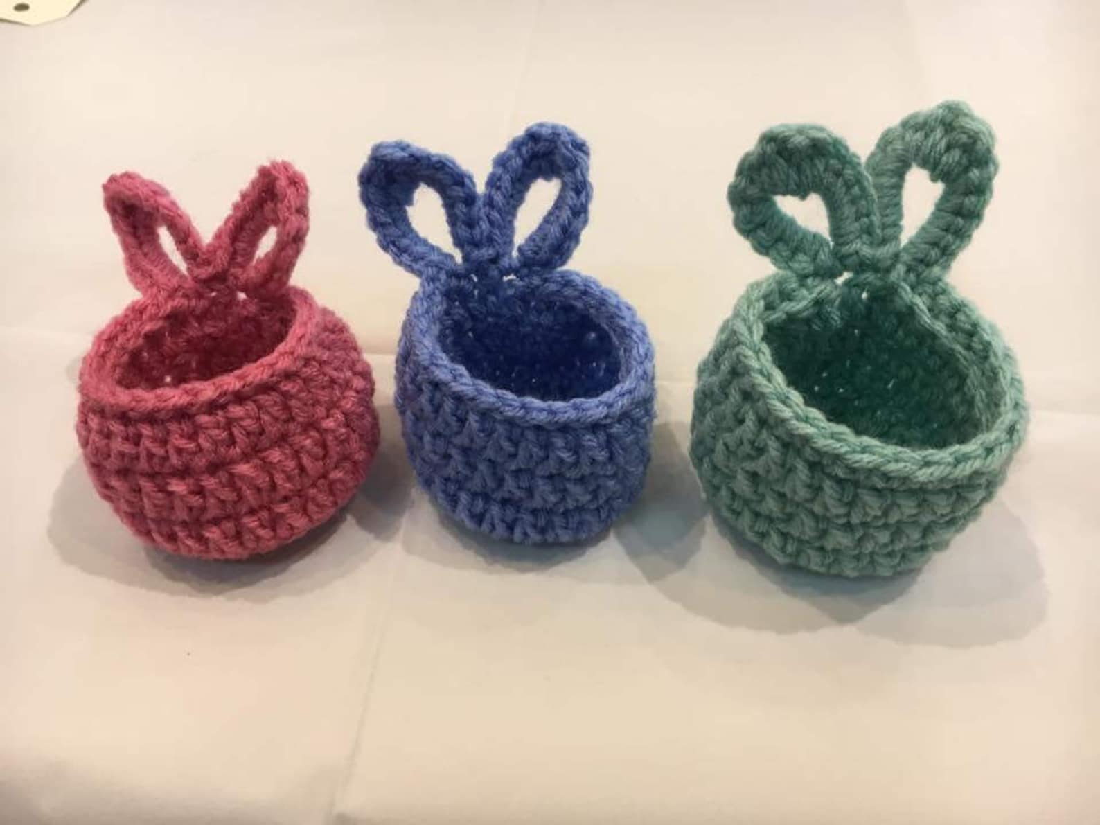 Crochet Pattern Mini Easter Bunny Baskets Easter Basket Etsy