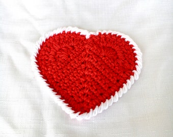 Heart Coaster - Heart Mug Rug - Valentines Coaster - Valentines Mug Rug - Valentines Decor - Heart Home Decor - Valentines Office Decor