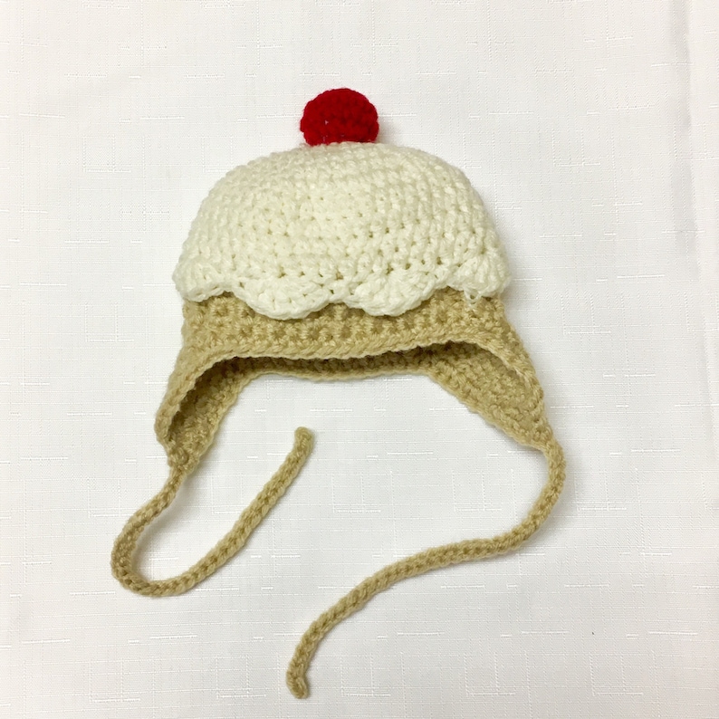 Ice Cream Cone Hat First Birthday Hat Children/'s Hats Cupcake Hat Baby Photo Hat Crochet Cupcake Hat Cute Winter Hats