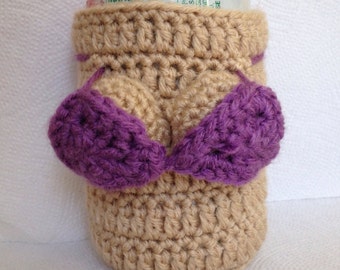 Funny Bikini Can Cozy - Crochet bottle Huggy -Can Huggy - Bikini Can Huggy - Funny Gifts for Men - Birthday Gifts for Men