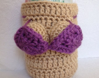 Funny Bikini Can Cozy - Crochet bottle Huggy -Can Huggy - Bikini Can Huggy - Funny Gifts for Men - Birthday Gifts for Men