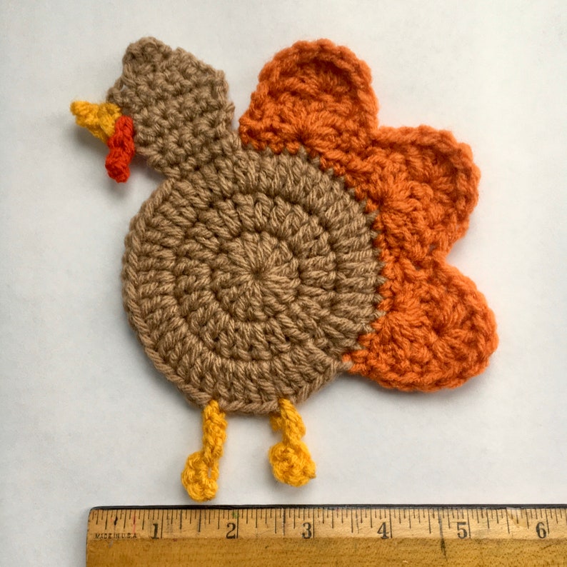 Turkey Coasters Thanksgiving Coaster Turkey Mug Rug Holiday Coasters Thanksgiving Gift Thanksgiving Decor Set of Four image 3