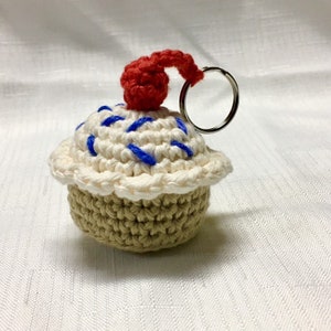 Cupcake Keychain - Crochet Stuffed Cupcake Keychain - Cupcake Backpack Tag - Backpack Accessories