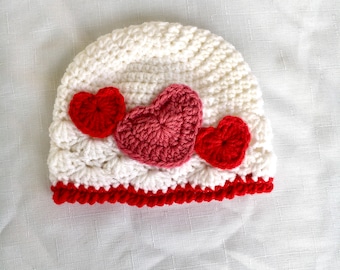 Valentine’s Day Hat - Heart Hat - Adult Valentine Hat - Baby Valentine Hat - Heart Beanie - Valentine Hat for Children - Valentine Photo Hat