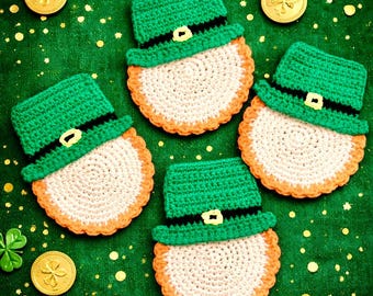 Leprechaun Coasters - St. Patrick’s Day Coasters- St. Patrick’s Day Party Decor - Set of 4 - St. Patrick’s Day Gifts - Irish Gifts