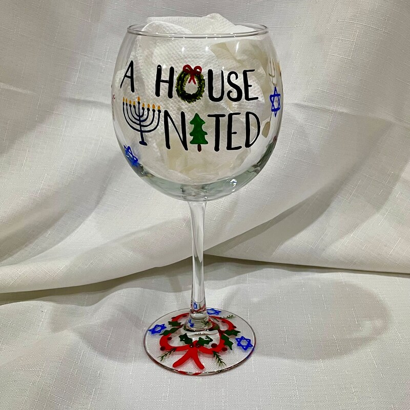 Hanukkah wine glass charms