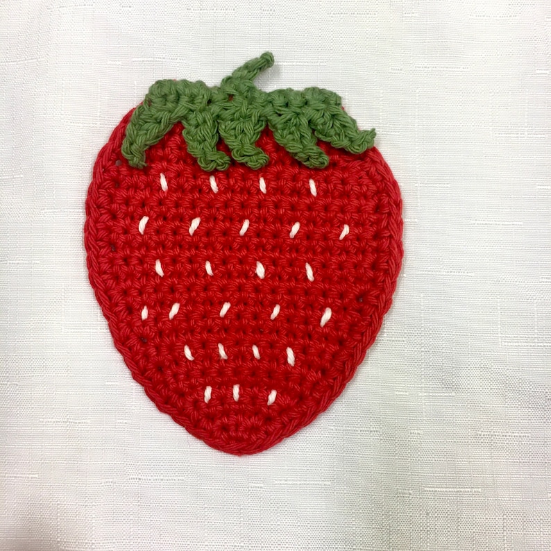 Custom -Strawberry Mug Rug Strawberry Decor Red and White Strawberry Coaster Gifts for Strawberry Lovers Strawberry Coasters Set of Four