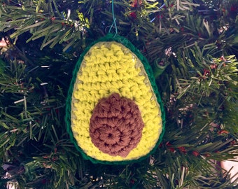 Avocado Christmas Ornament - Stuffed Avocado Christmas Ornament - Handmade - Gifts for Avocado Lovers - Avocado Gifts - Food Ornaments