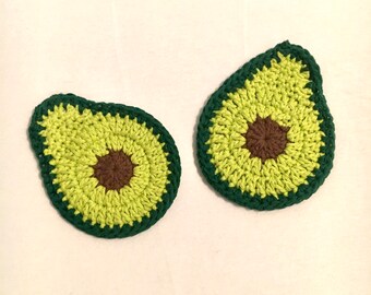Avocado Coasters - Set of 4 - Avocado Lovers - Crochet Coasters - Novelty Coasters