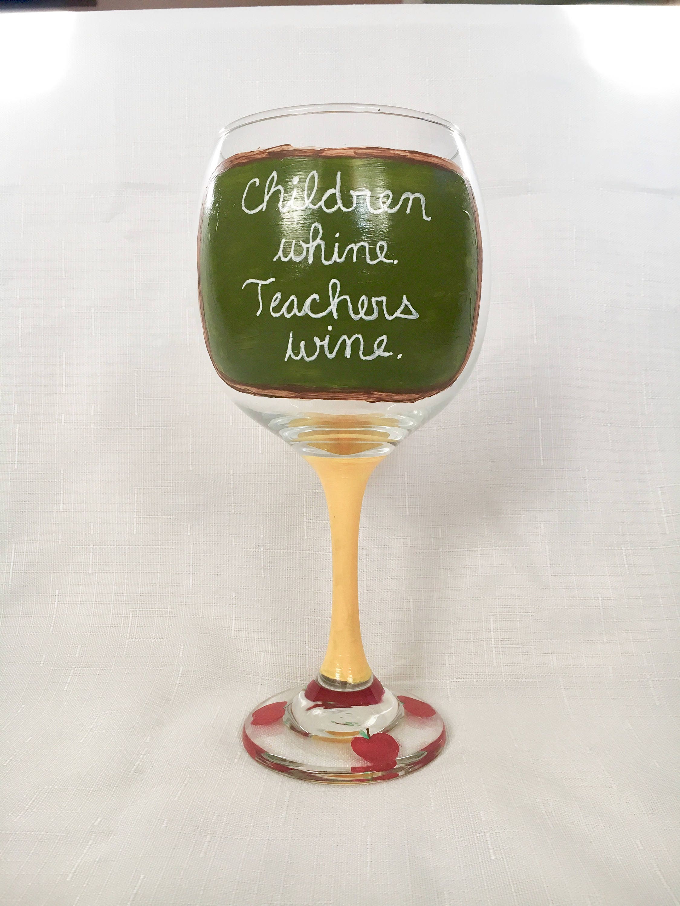 Funny Teachers Wine Glass Children Whine. Teachers Wine Etsy