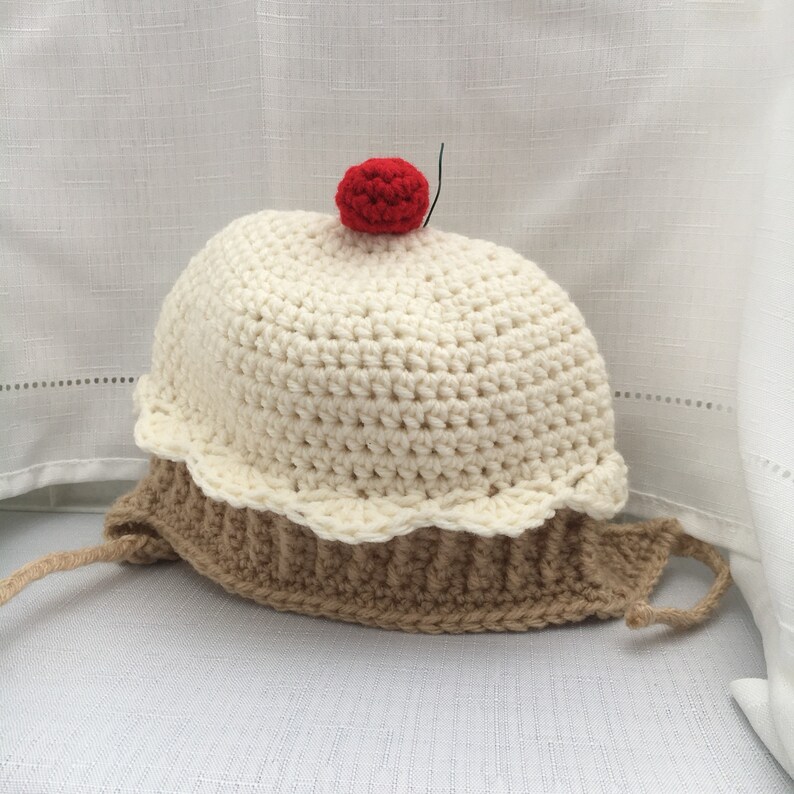 Ice Cream Cone Hat First Birthday Hat Children/'s Hats Cupcake Hat Baby Photo Hat Crochet Cupcake Hat Cute Winter Hats