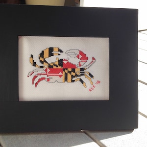 Maryland Flag Crab Cross Stitch Pattern- Maryland Flag - Blue Crab Cross Stitch Chart - DIY - Digital Embroidery Pattern - PDF